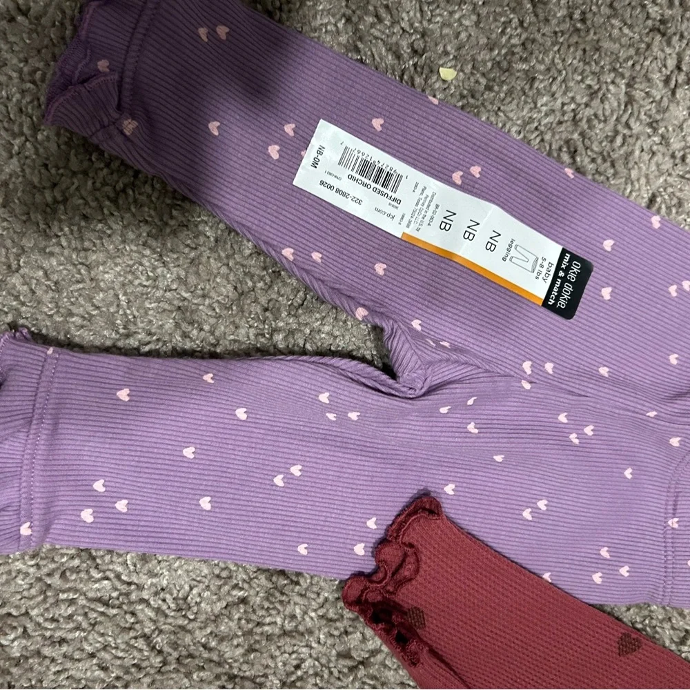 Baby Leggings Set-newborn- 3 pair- nwt - Picture 2 of 4
